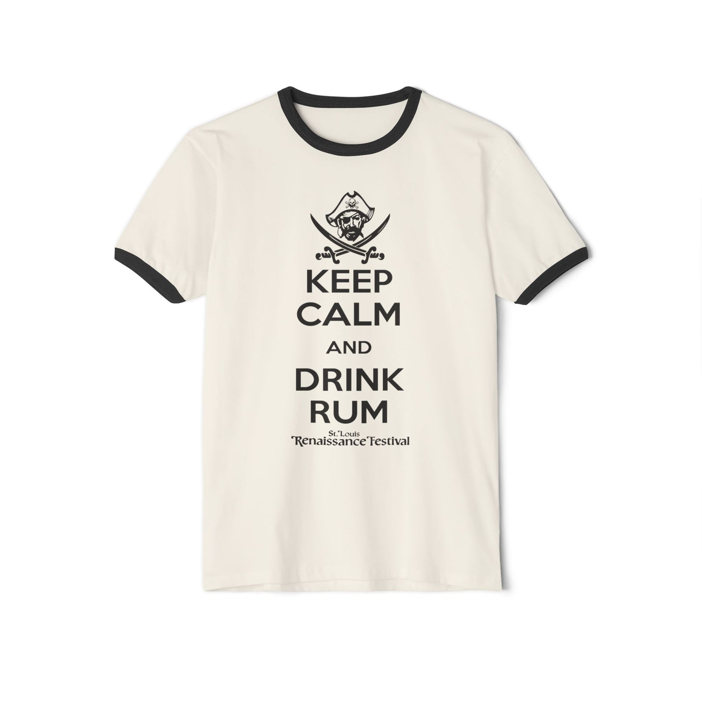 STL Renaissance Festival Ringer T-Shirt - Keep Calm Drink Rum
