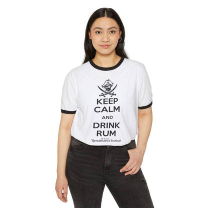 STL Renaissance Festival Ringer T-Shirt - Keep Calm Drink Rum