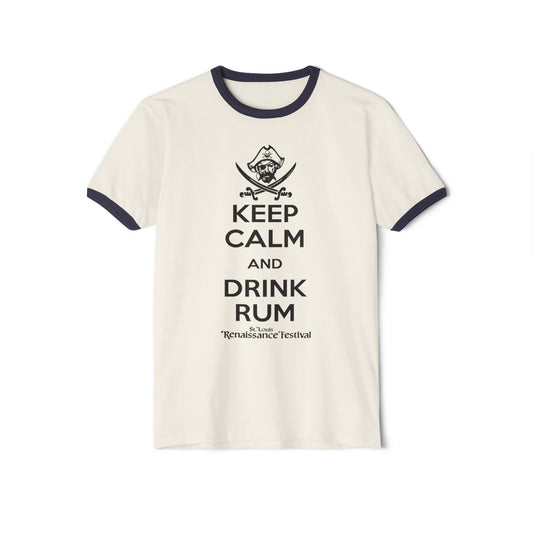 STL Renaissance Festival Ringer T-Shirt - Keep Calm Drink Rum