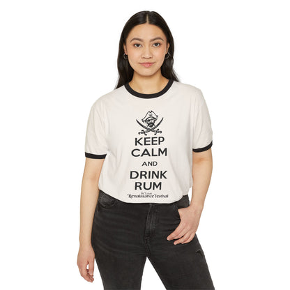 STL Renaissance Festival Ringer T-Shirt - Keep Calm Drink Rum